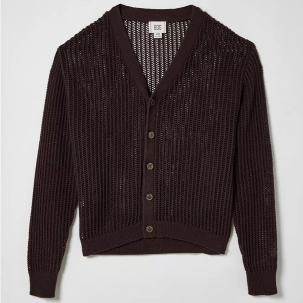 NWOT Urban Outfitters BDG Beach Cardigan Unisex Chocolate Brown Size S